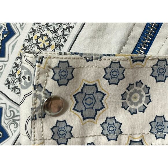 Denim & Flower Ricky Singh Boho Cotton Zip Up Light Jacket Medallion Cottage Med - Picture 5 of 8